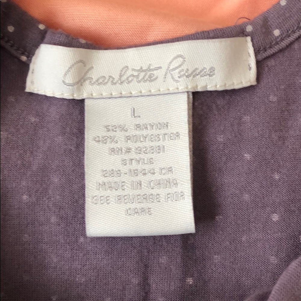 Purple w/ White Polka Dot Top, Size L - Picture 4 of 5